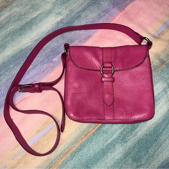 Cole Haan Pink pebble leather crossbody bag - Picture 1 of 8